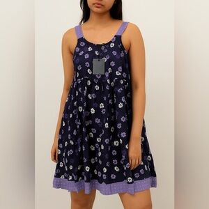 Vera wang purple floral mini dress